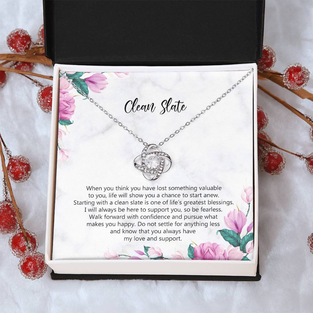 Starting Over Gift Breakup Necklace Divorcee Gift Idea New Beginnings Gift Cheer Up Gift Bad Breakup Gift Newly Single Gift  Love Knot Necklace