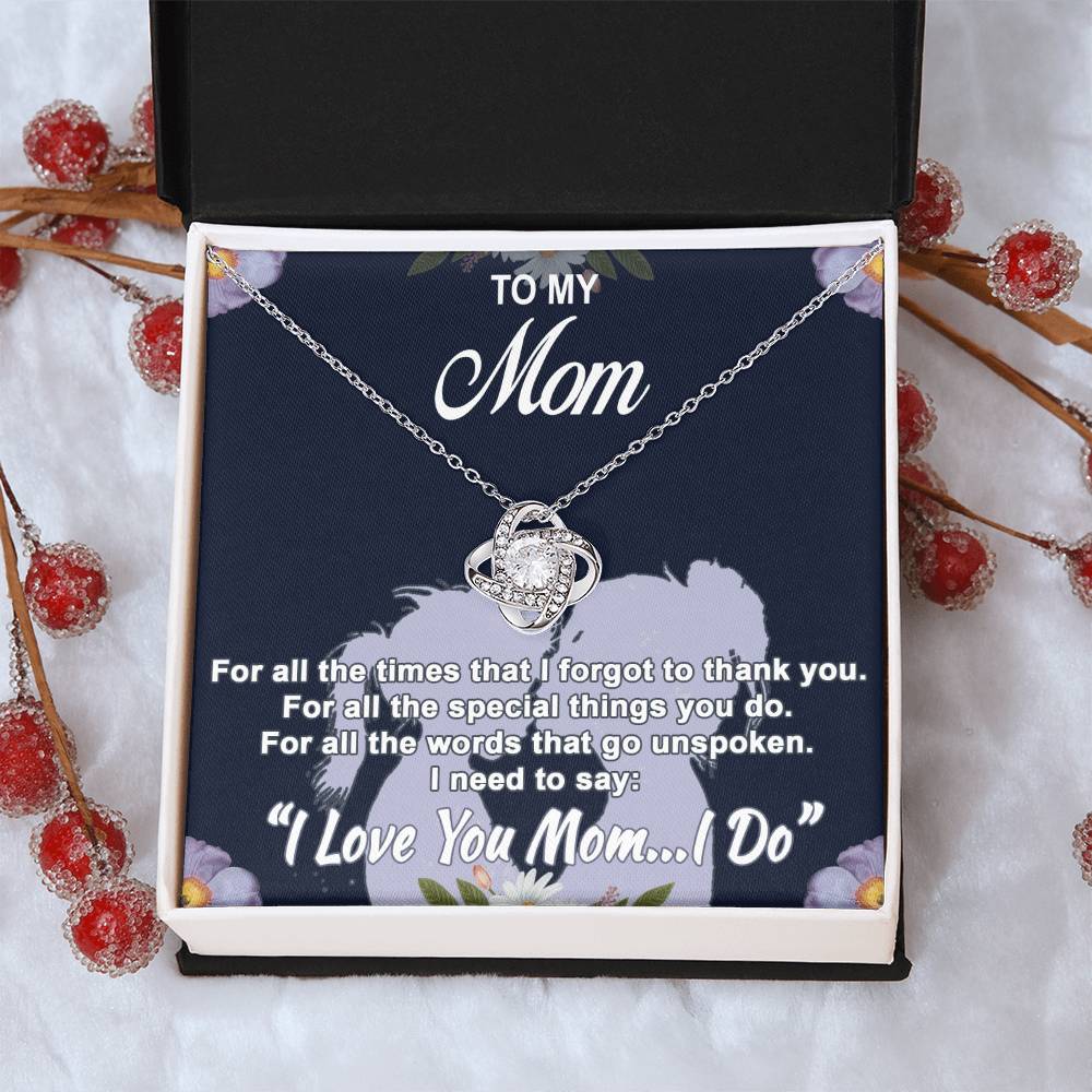 To My Mom For All The Times High-Quality Necklace With A Special Message Card Love Knot Necklace
