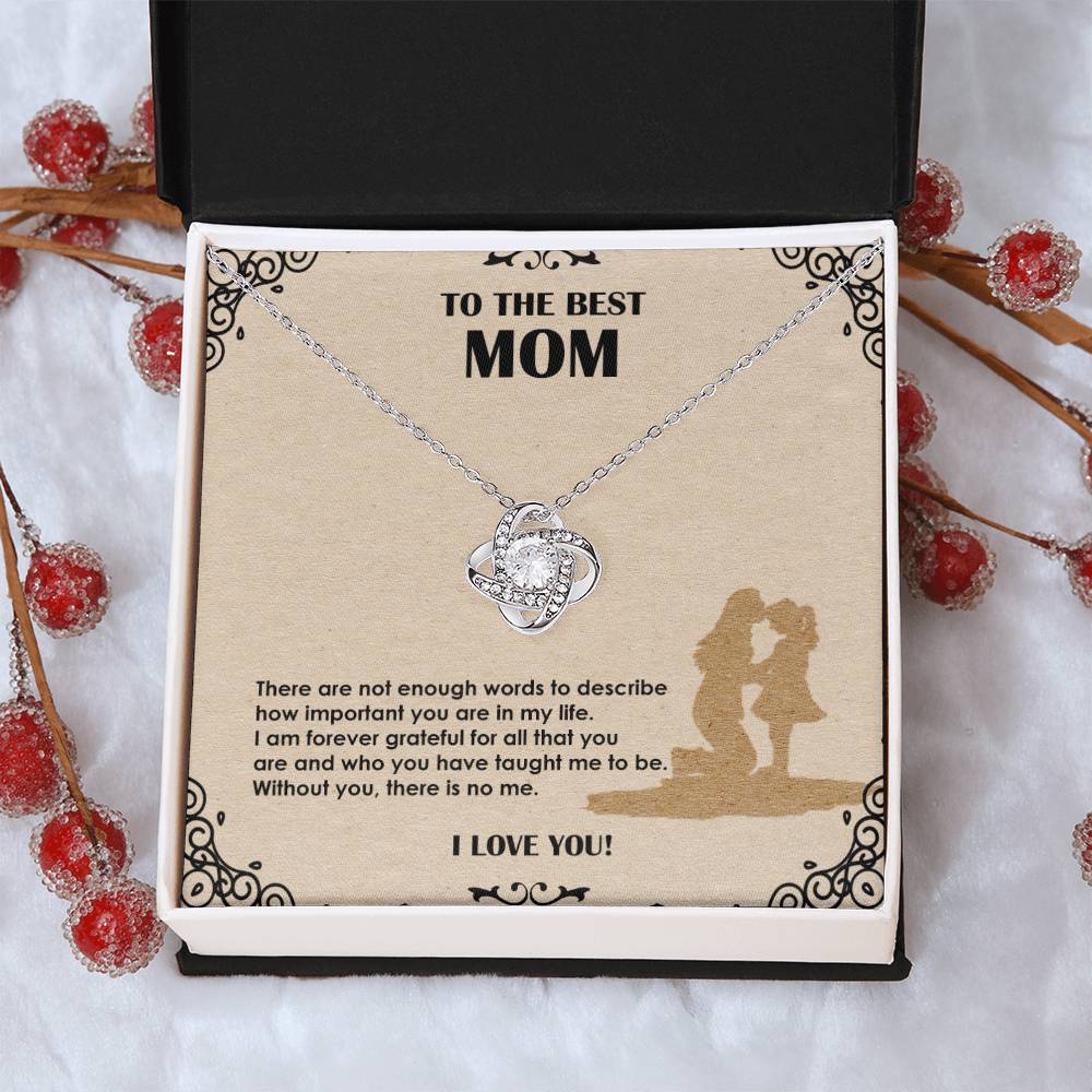 Mom Necklace Best Mom – To My Mom Best Necklace – Love Knots – Necklace With Gift Box Love Knot Necklace