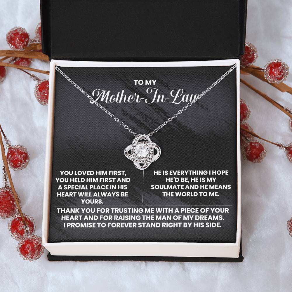 To My Mother-In-Law Thank You The Love Knot Necklace Love Knot Necklace