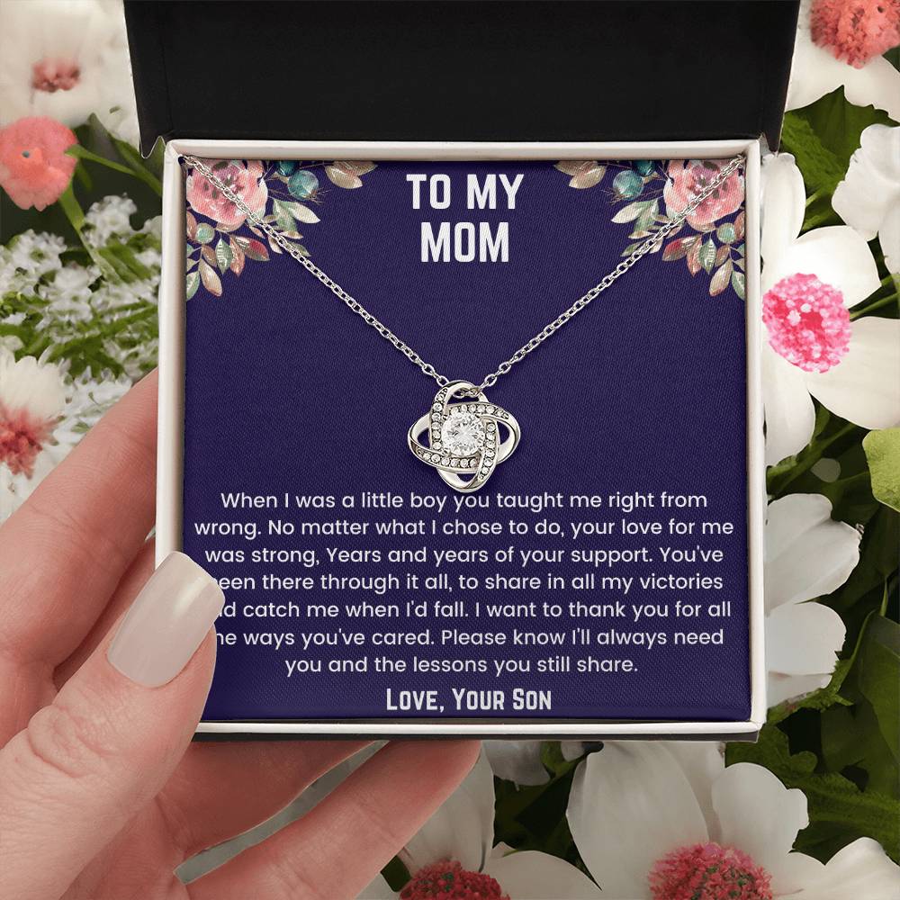 To My Mom- When I Was Little Love Knot Necklace