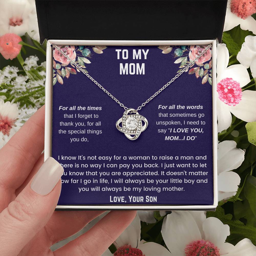 To My Mom - For All The Times Love Knot Necklace