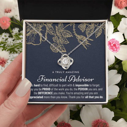 Financial Advisor Gift For Financial Advisor Gift Financial Advisor Appreciation Gift Love Knot Necklace