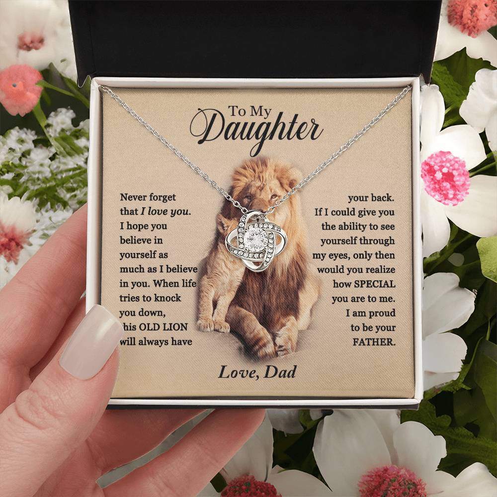 To My Daughter - Proud Of You - Necklace 1 Love Knot Necklace