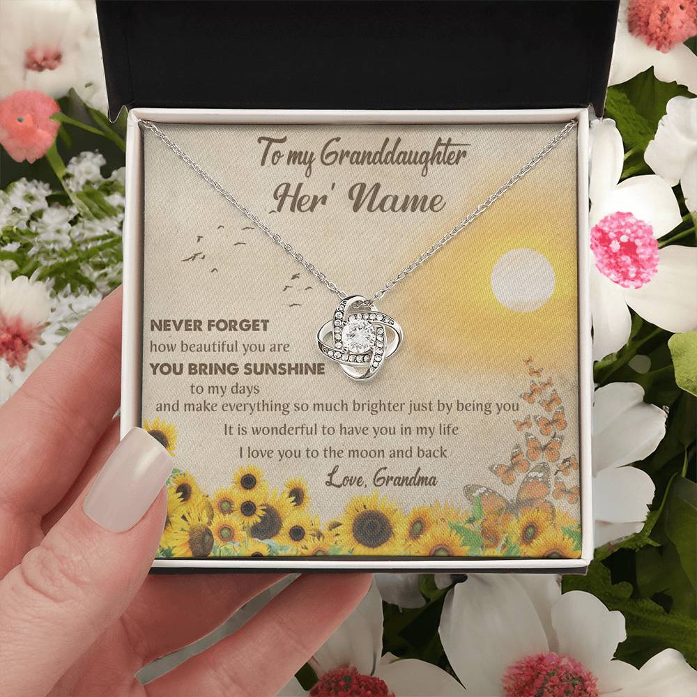 Customize Gift To My Granddaughter Granddaughter Necklace From Grandma Granddaughter Birthday Gift Love Knot Necklace