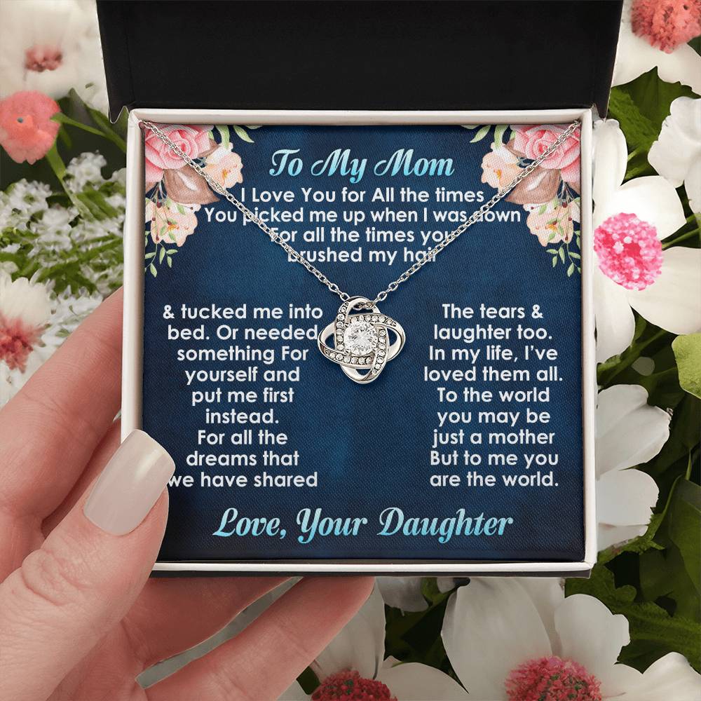 Best Necklace Gift For Mom From Daughter Love Knot Necklace