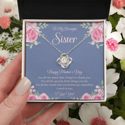 Mothers Day Gift For Sister Sister Mothers Day Gift Sister Necklace Gift On Mothers Day Sentimental Mothers Day Gift For Sister Jewelry 2 Love Knot Necklace