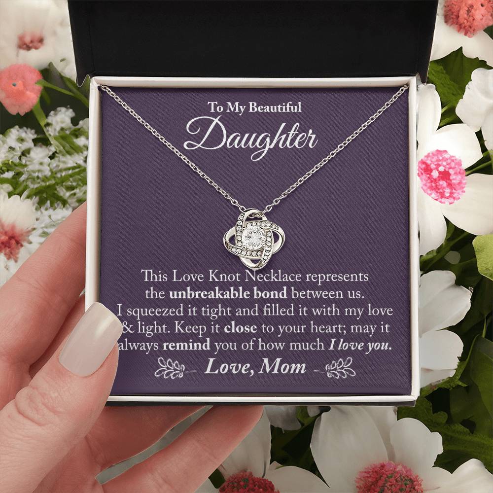 To My Beautiful Daughter - The Love Knot Necklace Love Knot Necklace