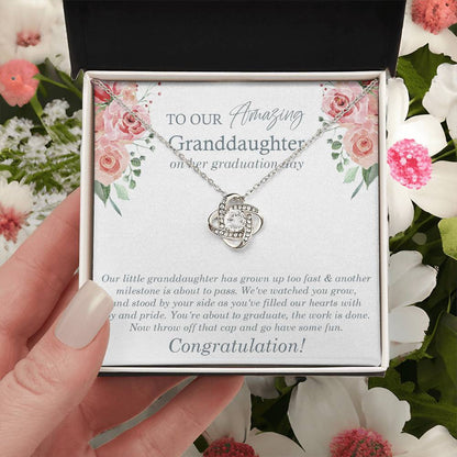 To Our Amazing Granddaughter Congrats On Her Graduation Graduation Gift Gift From Grandma & Grandpa For Granddaughter Love Knot Necklace