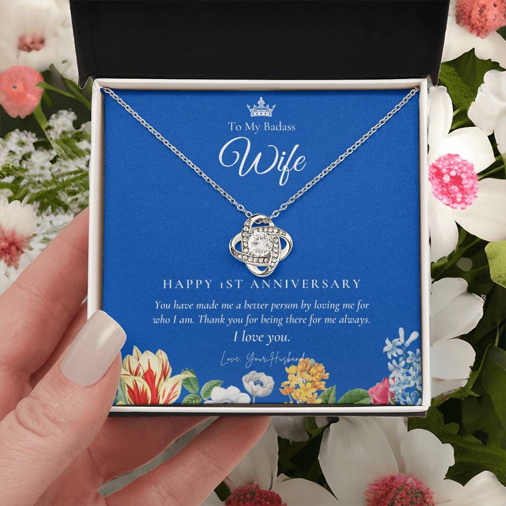 1 Year Anniversary Gift For Wife 1 Year Anniversary Gifts 1 Year Wedding Anniversary Gift Ideas 1St Wedding Anniversary Gift F(6) Love Knot Necklace