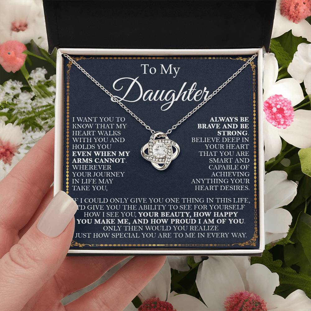 To My Daughter Necklace Daughter Gift From Momdad Gift For Daughter Birthday Graduation Chr Love Knot Necklace