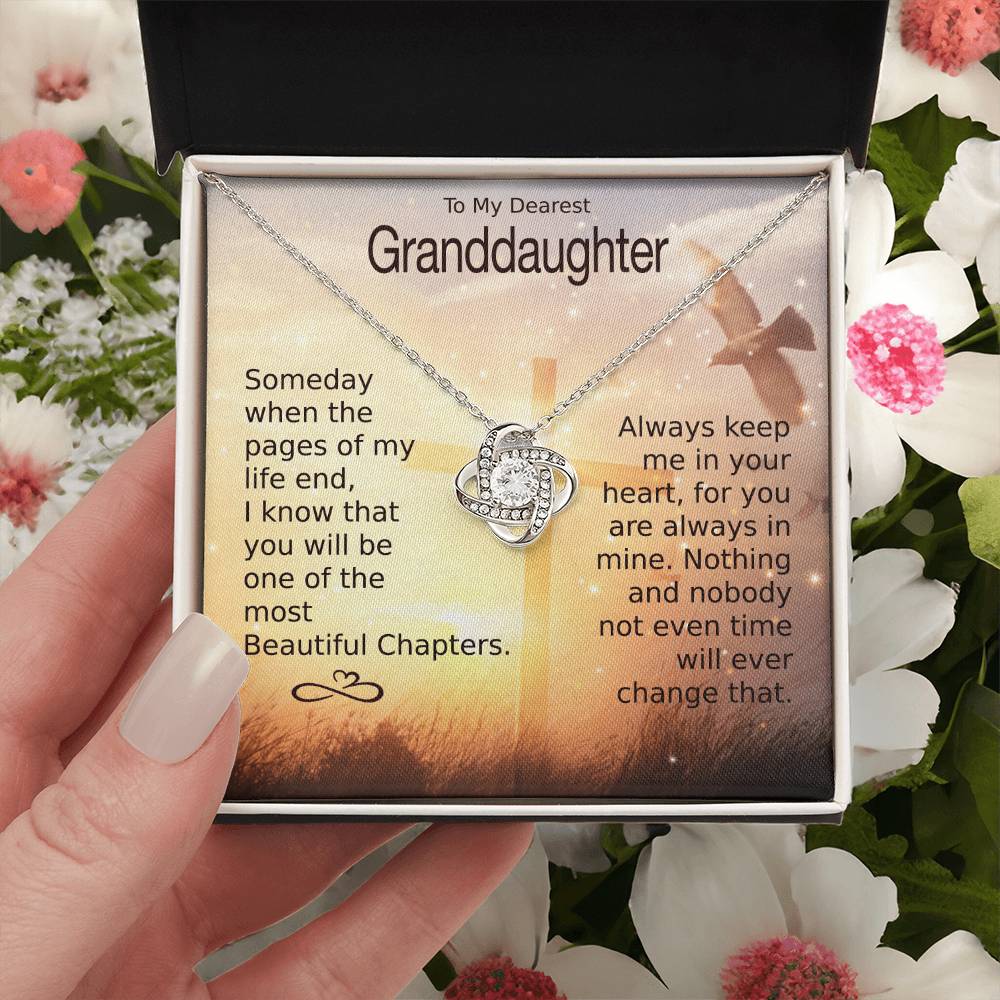 Granddaughter Most Beautiful Chapters Love Knot Necklace Love Knot Necklace