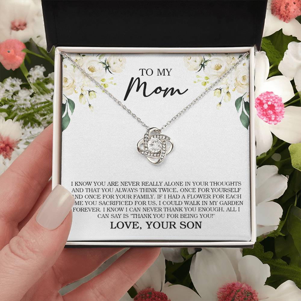To My Mom Necklace Gift For Mom Mother's Day Gift Sentimental Gift From Son Love Knot Necklace