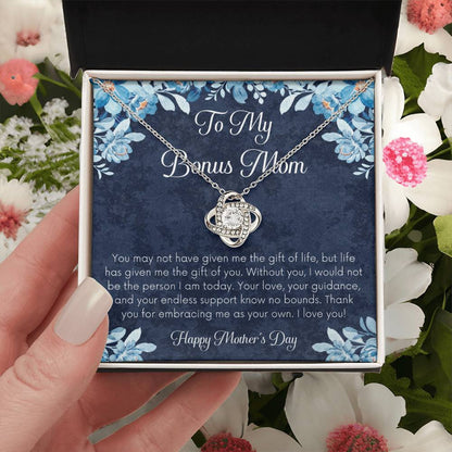 Bonus Mom Necklace Mothers Day Gift Daughterson To Mom Gift Unique Bonus Mom Gift Step Mom Gift Stepmom Gift On Mothers Day Love Knot Necklace