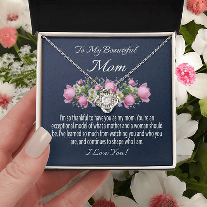 Mothers Day Gift From Daughter Mother's Day Necklace To My Beautiful Mom Necklace Mom Gift From Son Mom Necklace 3 Love Knot Necklace