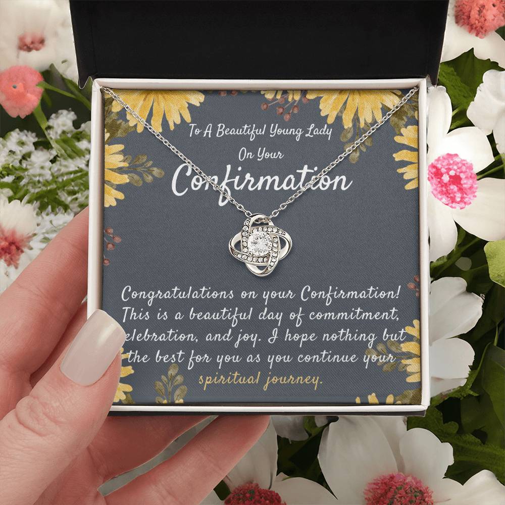 Confirmation Gift For Girls Confirmation Granddaughter Goddaughter Confirmation Confirmation Gift Ideas For Girls Catholic Confirmation Love Knot Necklace