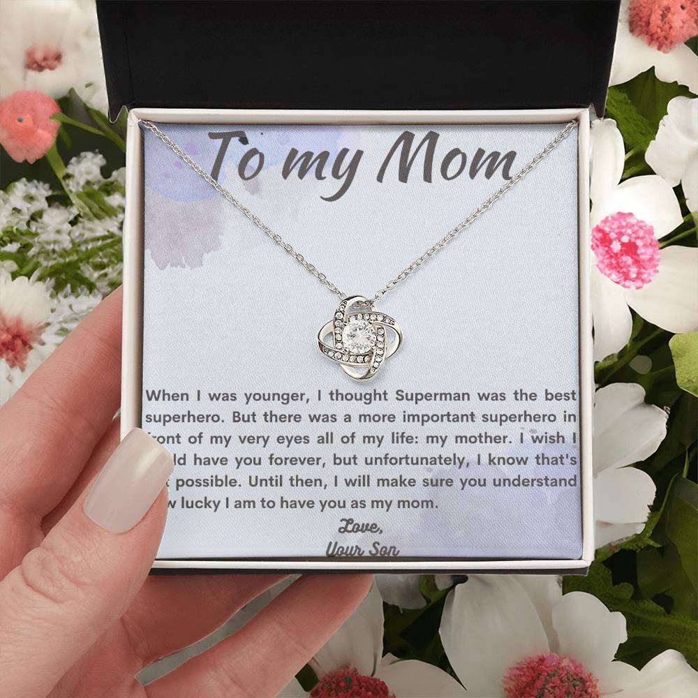 To Mom From Son Love Knot Necklace