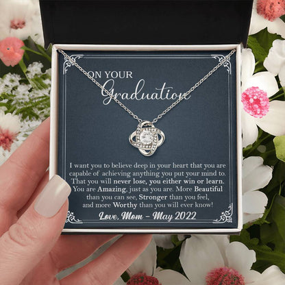 Graduation Gift For Her Phd Graduation Gift For Daughter High School Graduation Gift Doctorate Masters Degree Class O Love Knot Necklace