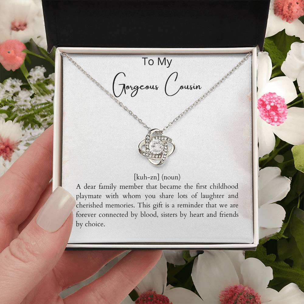 Cousin Gift Idea. Gift For My Cousin. For My Best Cousin. Jewelry For C Love Knot Necklace