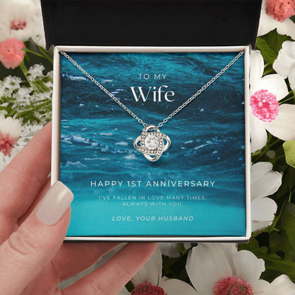 1 Year Anniversary Gift For Wife 1 Year Anniversary Gifts 1 Year Wedding Anniversary Gift Ideas 1St Wedding Anniversary Gift F Love Knot Necklace