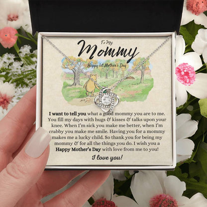 Mothers Day Gifts From Baby 1St Time Mothers Day Gift Mothers Day Necklace Gifts First Time Mom Mothers Day Gift From Baby Love Knot Necklace