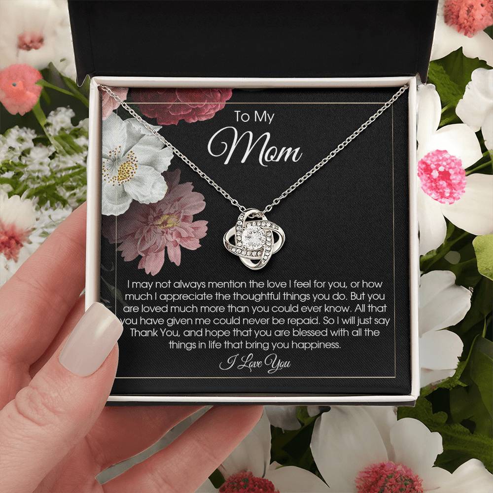 To My Mom Necklace Gift For Mom From Son Or Daughter Sentimental Gift For Birthday Mother's Day Love Knot Necklace