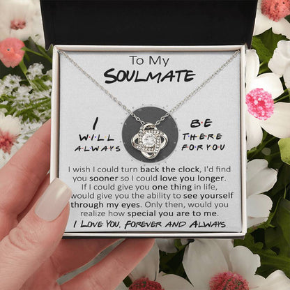 To My Soulmate Necklace Gift For Girlfriendwife Romantic Gift For Her Birthday Christmas Jewelry Romantic Love Knot Necklace