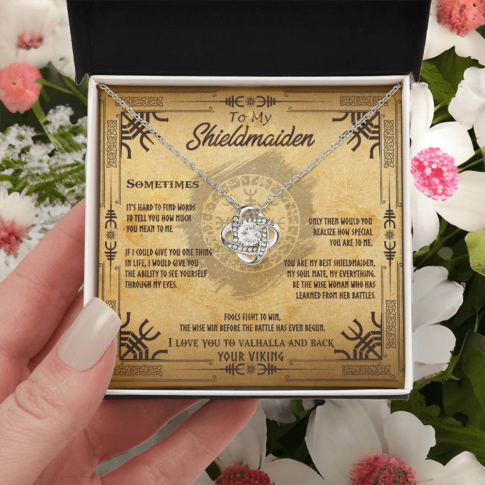 To My Shieldmaiden Necklace Sentimental Gift For Her Wife Gift From H Love Knot Necklace