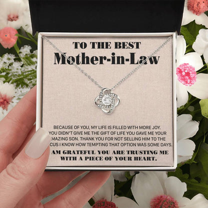 Gift For Mother-In-Law More Joy 2 Love Knot Necklace Love Knot Necklace