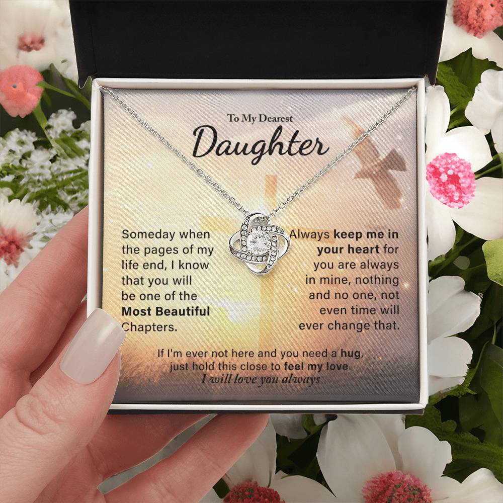 My Daughter - Always Keep Me In Your Love Knot Necklace