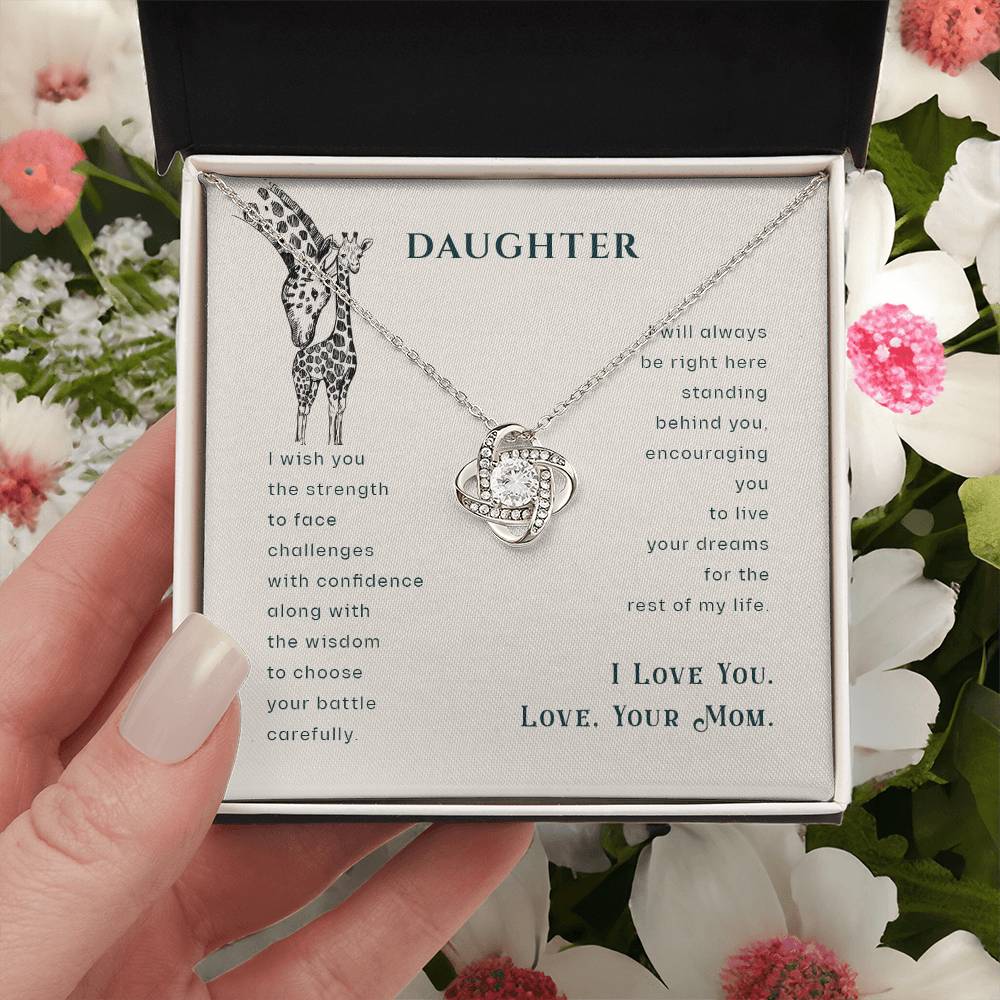 Mother Daughter Giraffe Necklace Gift For Daughter- Giraffe Necklace Gift From Mom Birthday Gift For Daughter Graduation Gift Always Have You Love Knot Necklace