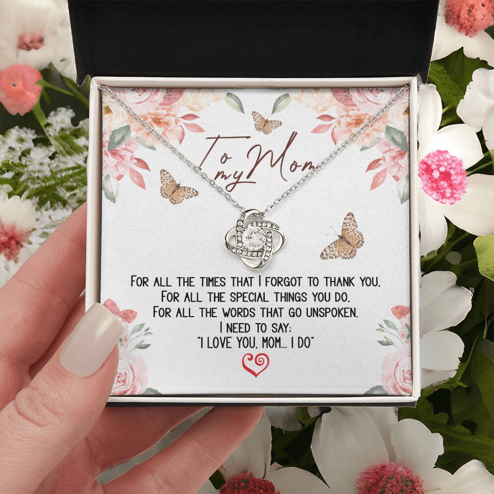 To My Mom Message Card Necklace Gift Necklace For Mom Birthday Gift Necklace For Mom To Mom From Daughter Mom Gift Fr Love Knot Necklace