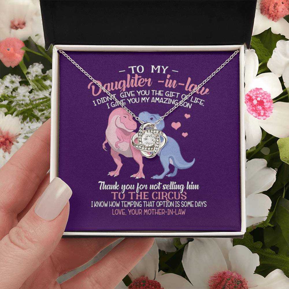 To My Daughter-In-Law Gift For Daughter-In-Law Daughter-In-Law Necklace Love Knot Necklace