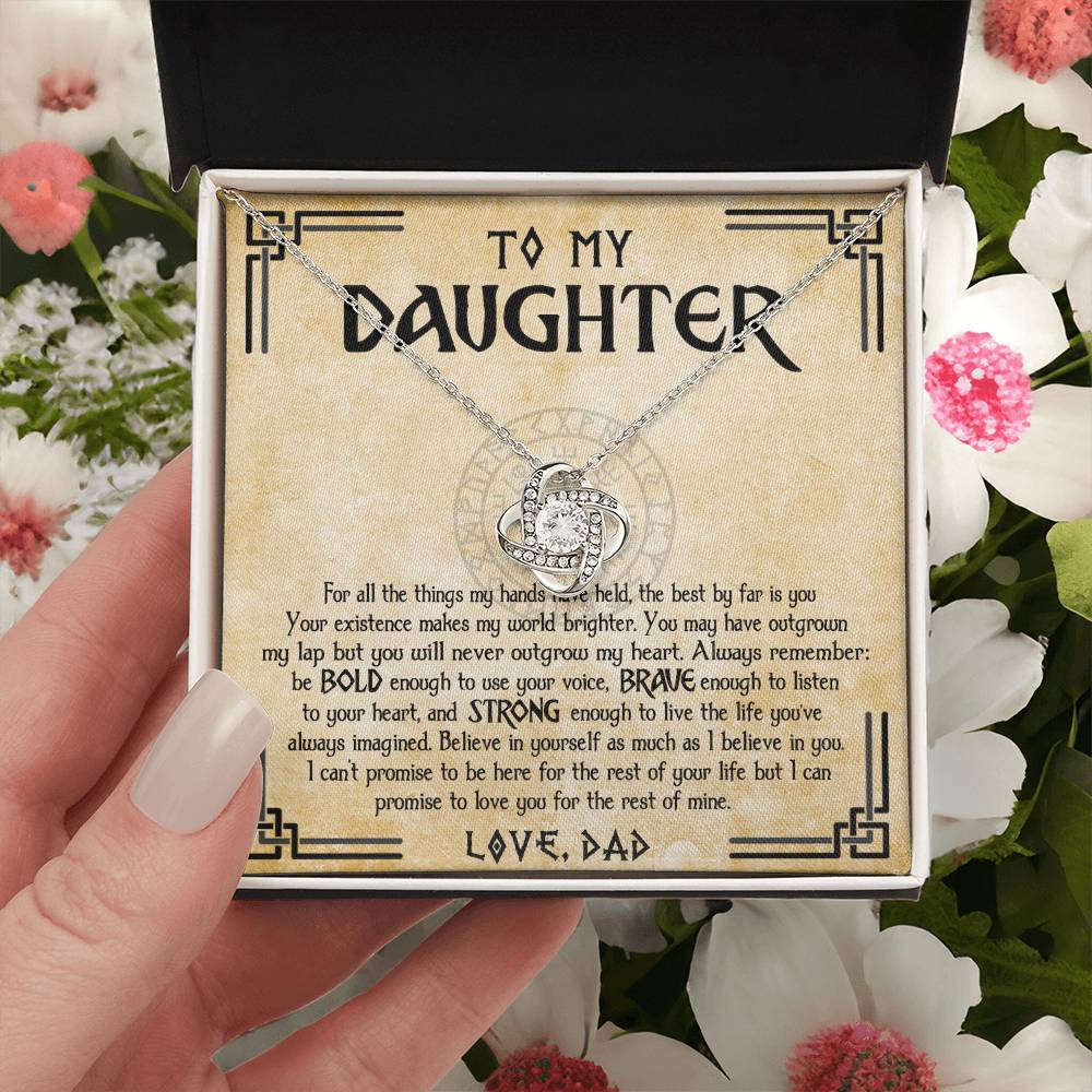 To My Daughter Necklace Viking Jewelry Gift For Daughter From Dad Viking Daughter Gift Daughter Birthday Graduation Gift Love Knot Necklace
