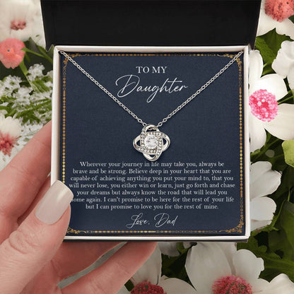 To My Daughter Gift From Dad Gift For Daughter Birthday Daughter Graduation Sentimental Gift F Love Knot Necklace