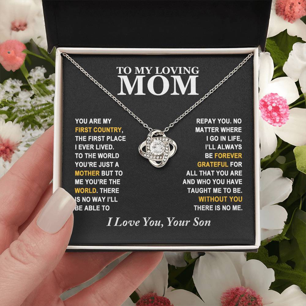Mom - Forever Grateful - Necklace Love Knot Necklace