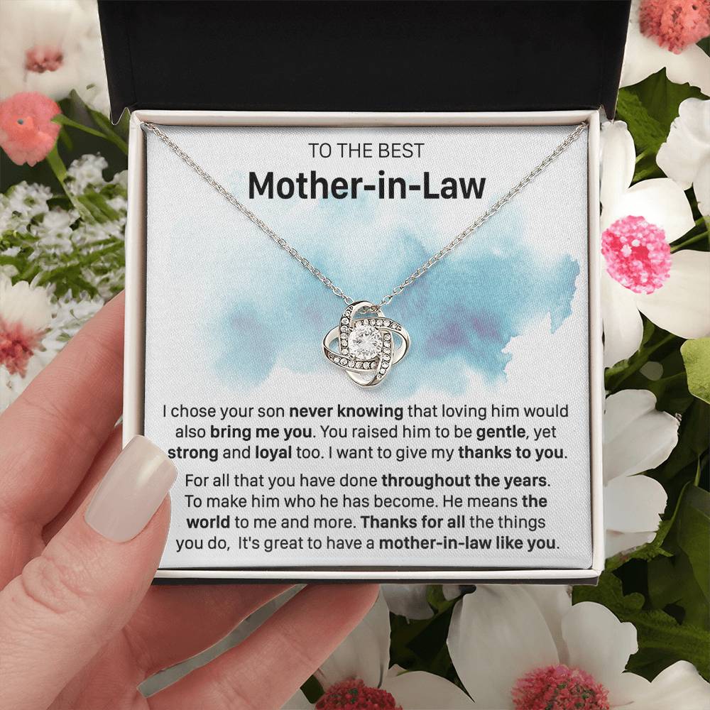 Gift For Mother-In-Law Never Knowing Gentle Yet Strong Love Knot Necklace Love Knot Necklace