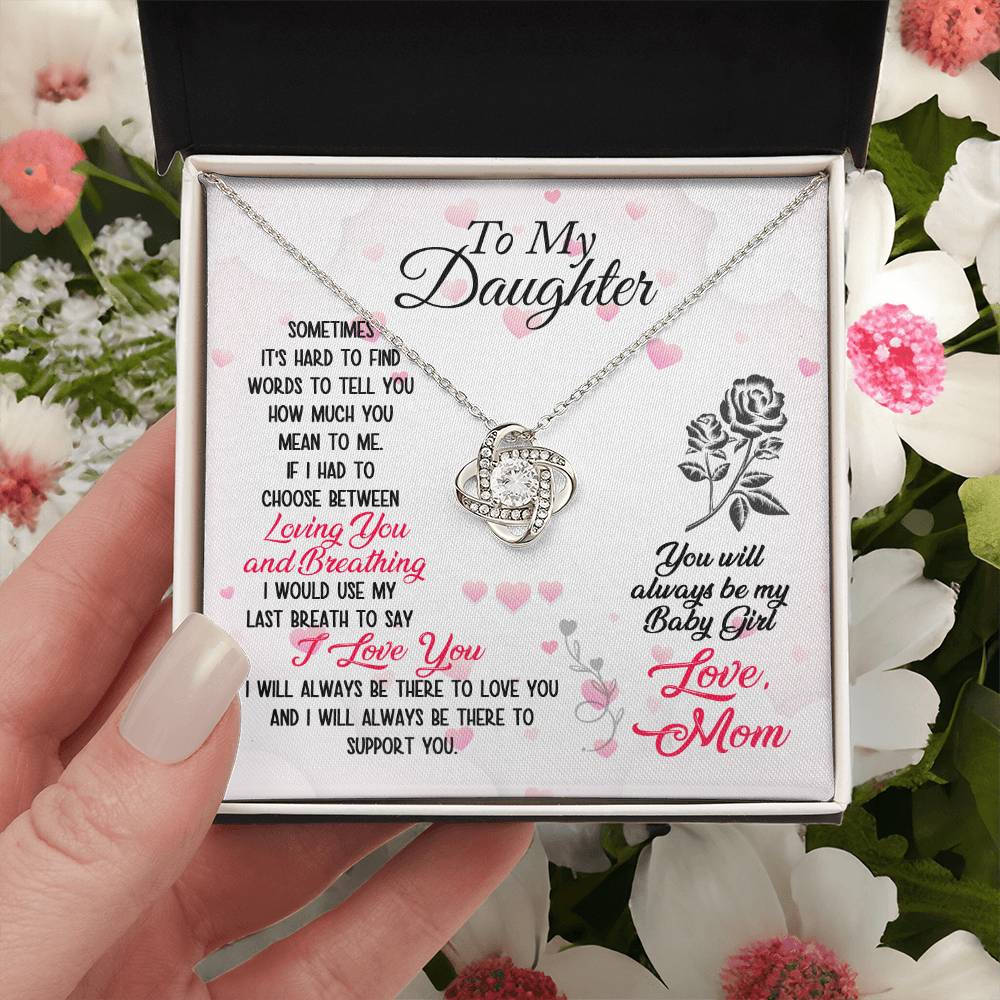 To My Daughter Amazing Gift Daughter Gift From Mom Anniversary Lovingly Mom Birthday Gift Daughter Graduation Gift Gro Love Knot Necklace