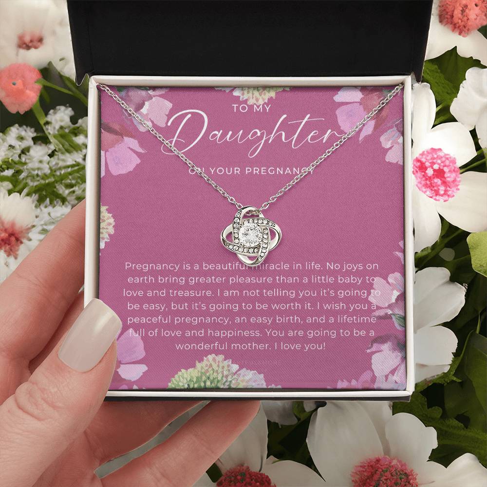 Pregnancy Gift For Daughter Expecting Mom Gift Pregnant Daughter Gift From Mom New Mom Baby Shower Gift  Love Knot Necklace