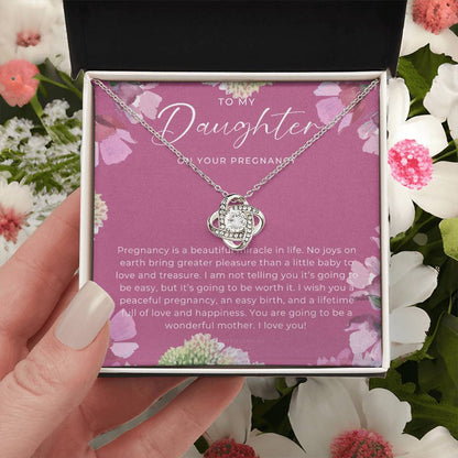 Pregnancy Gift For Daughter Expecting Mom Gift Pregnant Daughter Gift From Mom New Mom Baby Shower Gift  Love Knot Necklace