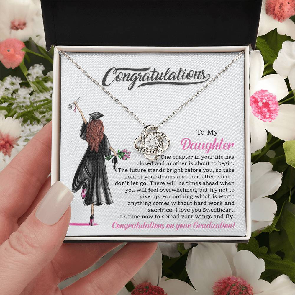 To My Daughter Graduation Necklace Graduation Gift For Daughter High School College Graduation Gift Love Knot Necklace