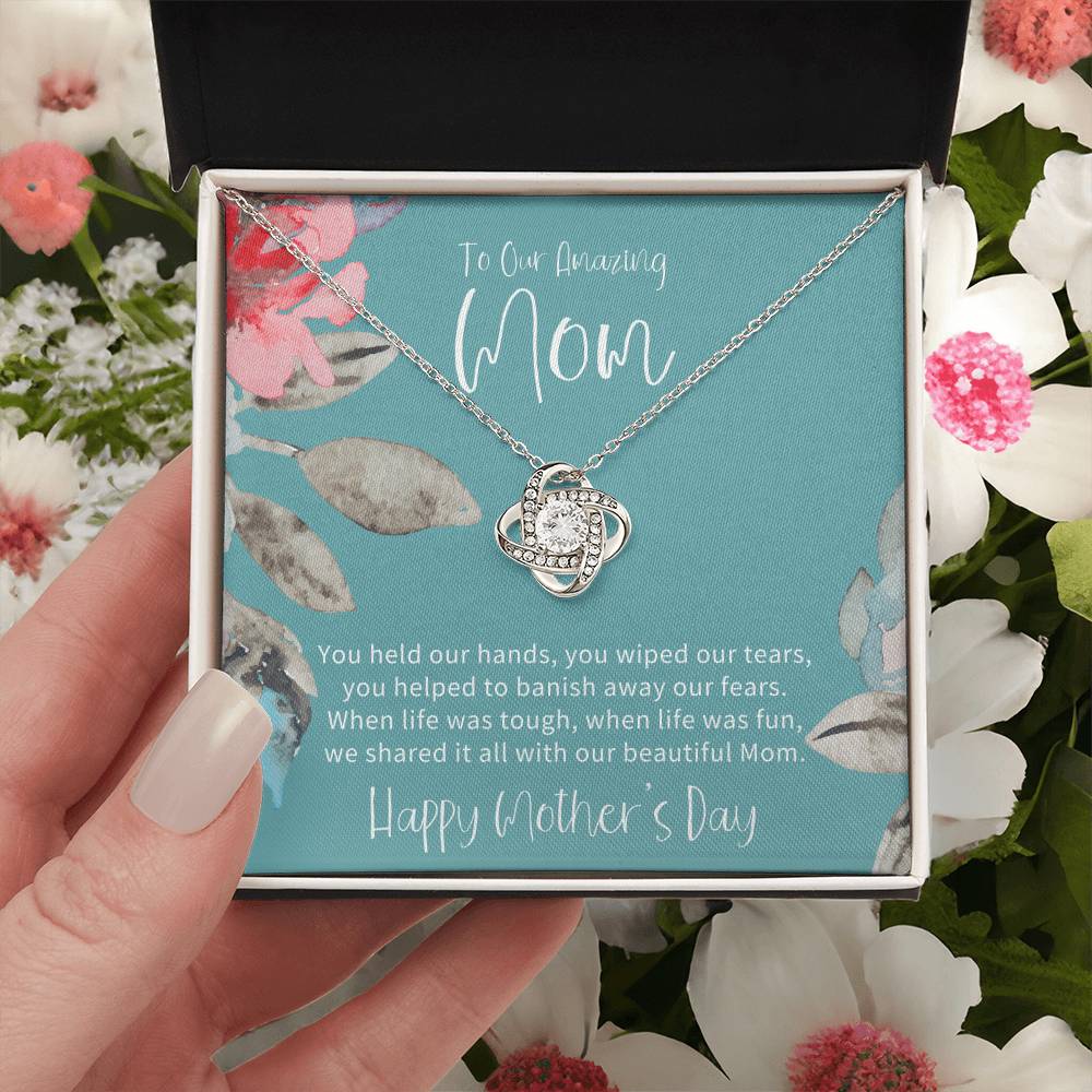To Our Amazing Mom Mothers Day Gift From Children Gift For Mom On Mothers Day Sentimental Gift For Mom Mom Gift From Sondaughter Love Knot Necklace