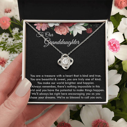 To Our Granddaughter Necklace Gift For Granddaughter On Graduation Birthday Christmas Gift Granddaughter Ne Love Knot Necklace