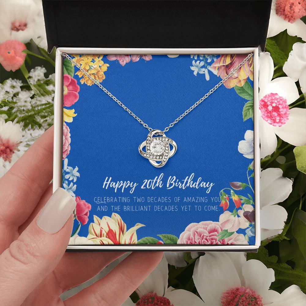 20Th Birthday Gifts For Women  Necklace For Her  2 Decade Jewelry  20 Years Old  20Th Birthday Gift Necklace  Jewelry Gift F Love Knot Necklace