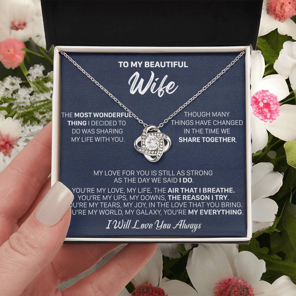 Gift For Wife I Do I Breath Love Knot Necklace Love Knot Necklace