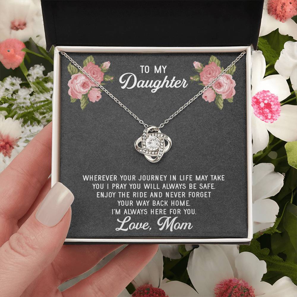 To My Daughter Necklace Gift From Mom Mothers Day Gift For Daughter From Mother Sentimental Jewelry Gifts For Daughter Fr Love Knot Necklace