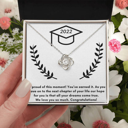 Graduation Love P Love Knot Necklace