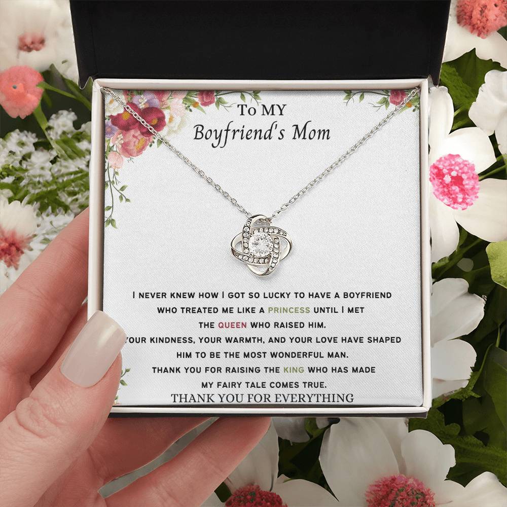 To My Boyfriend's Mom Necklace Love Knot Necklace
