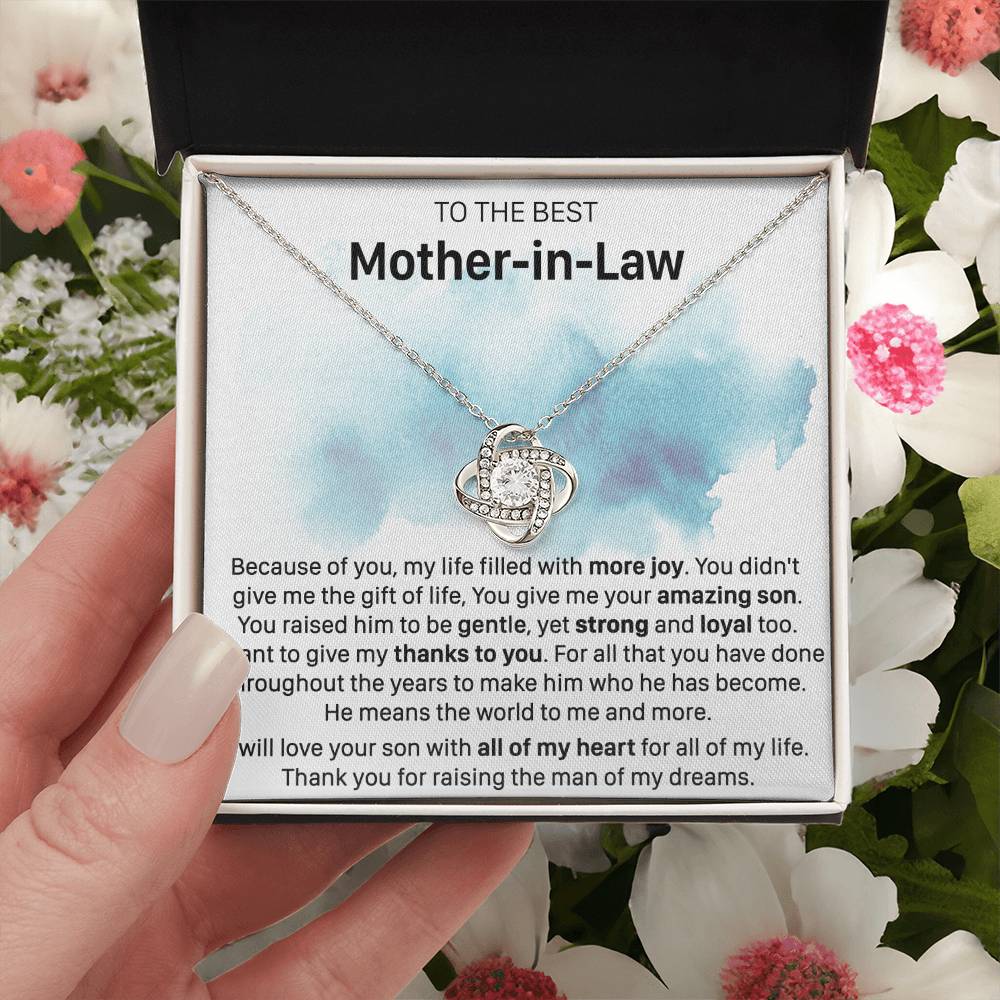 Gift For Mother-In-Law More Joy Be Gentle Love Knot Necklace Love Knot Necklace