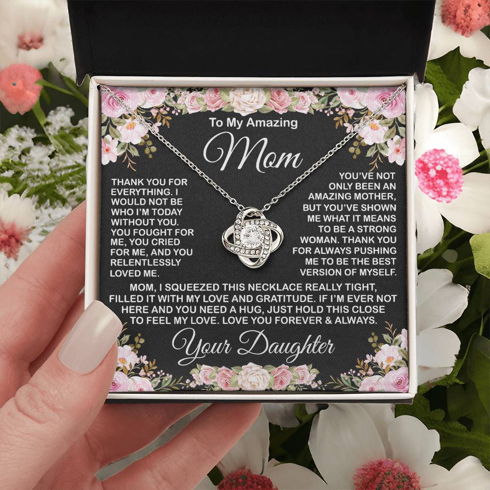 Gift For Amazing Mom Gift For Mom From Daughter Love Knot Necklace